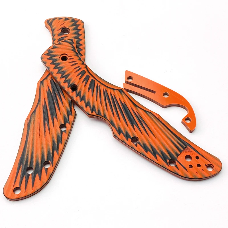 1pair G10 Blade Handle Grips for Spider Endua 4 C10 Folding Knife Patch Material Spider Web Grips DIY Accessories