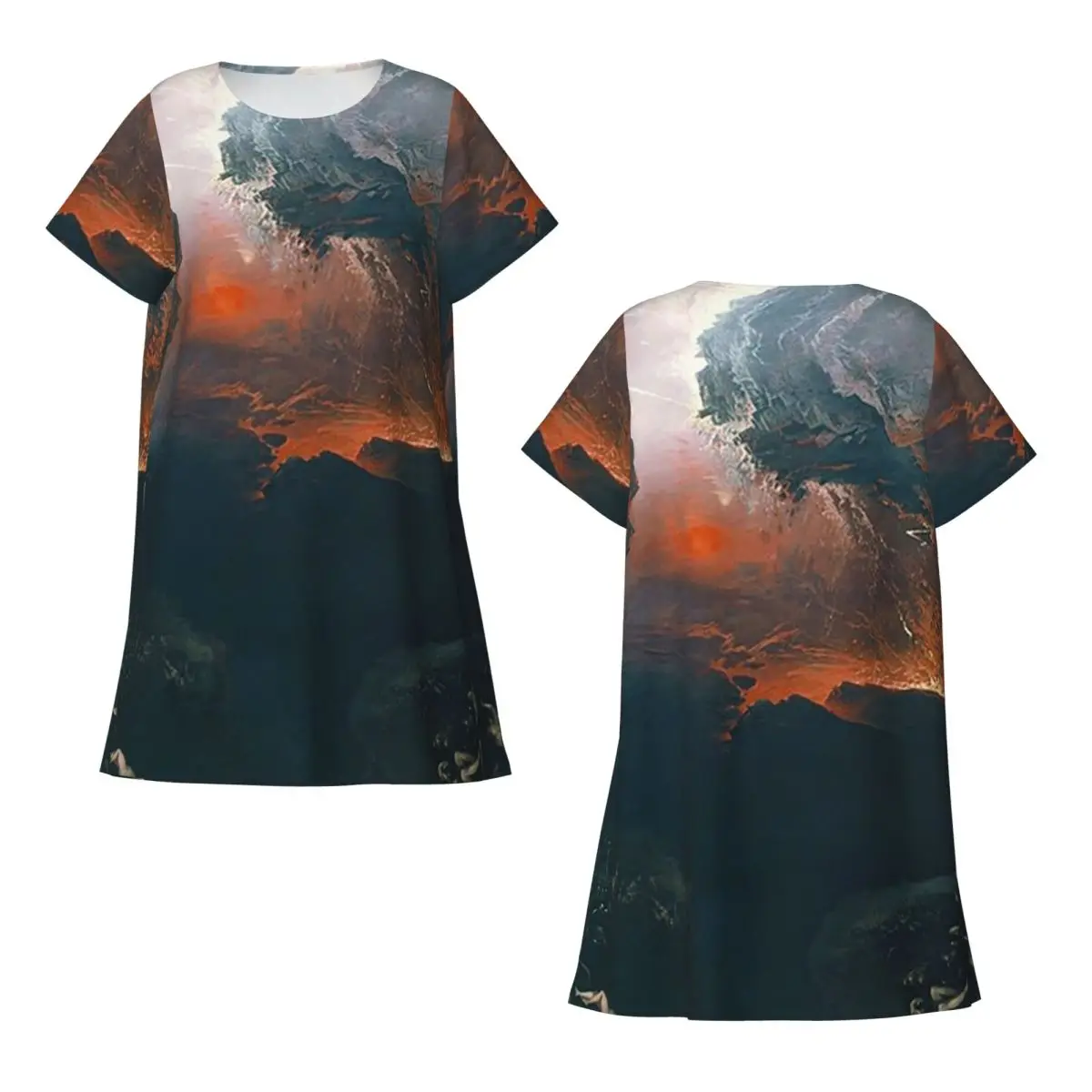 The Great Day Of His Wrath - John Martin - 1840 Short Sleeves Nightdress For Sleeping Women Short Sleeve Nightgowns Pajama Dress