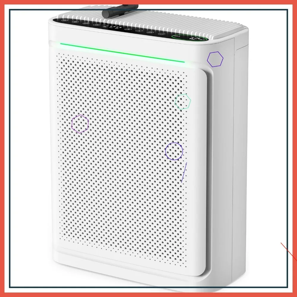 

Home Air Purifier with H13 HEPA Filter, 2152 Sq.Ft Coverage, Air Quality Display, Washable Filter & Fragrance Sponge