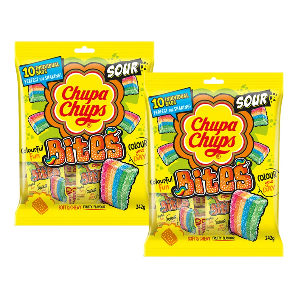 Chupa Chups Jelly Sour Bites 10 Palitos X 2 Bolsas