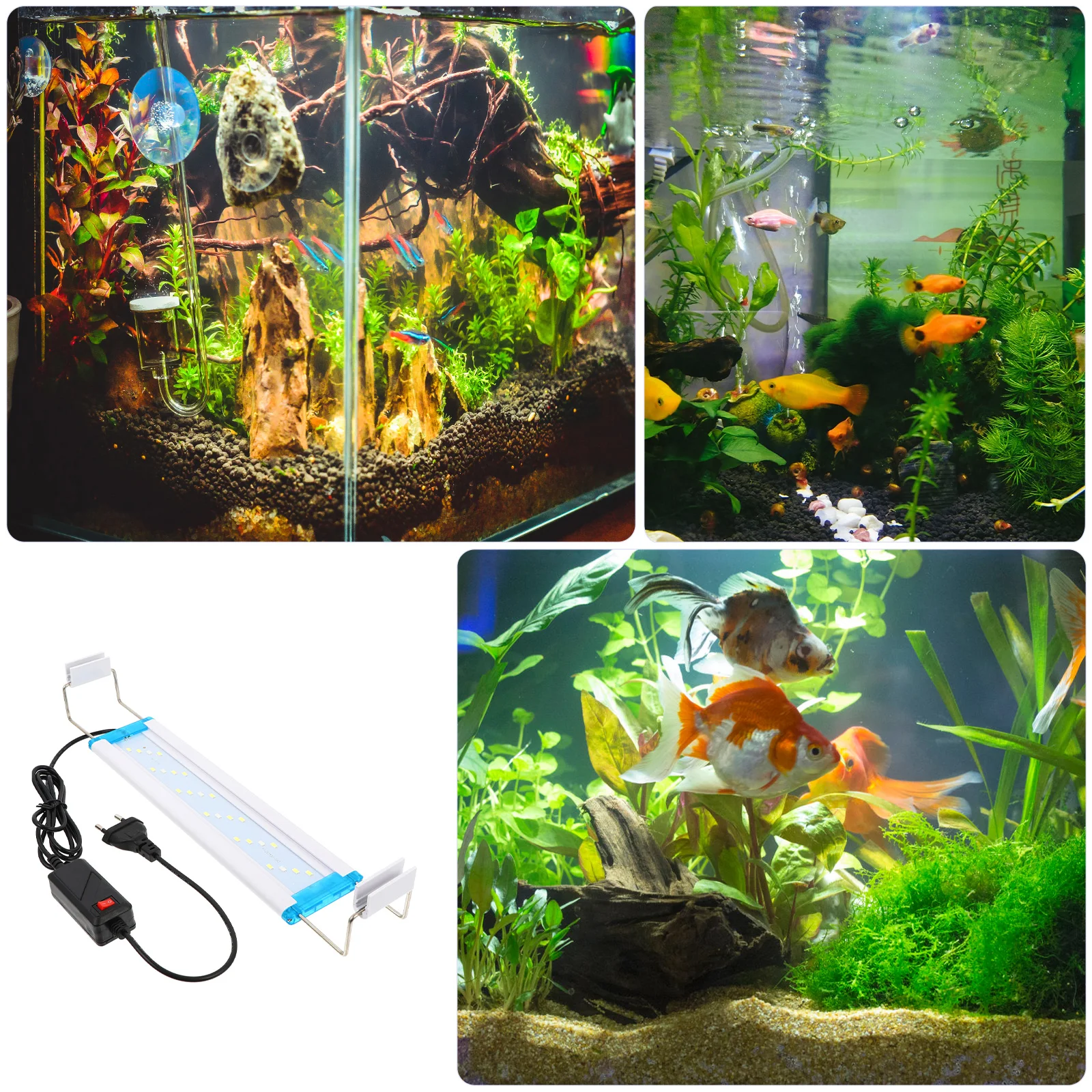 

Fish Tank Lights LED Lamp Aquarium Ultra Thin Frame Pvc Aquatic Plant Water Plants