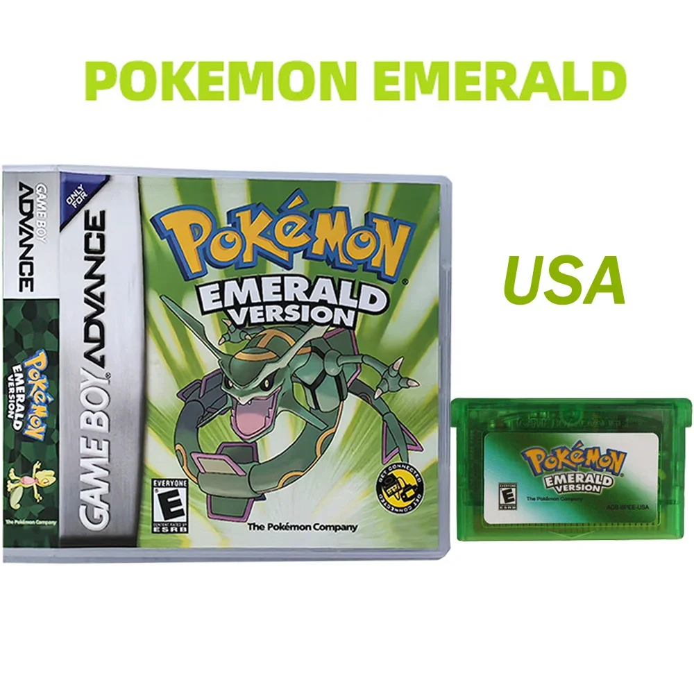 

Серия Pokemon Emerald Fire Red Leafgreen Ruby Sapphire 5 Версия GBA Game в коробке для 32-битных картриджей для видеоигр без руководства
