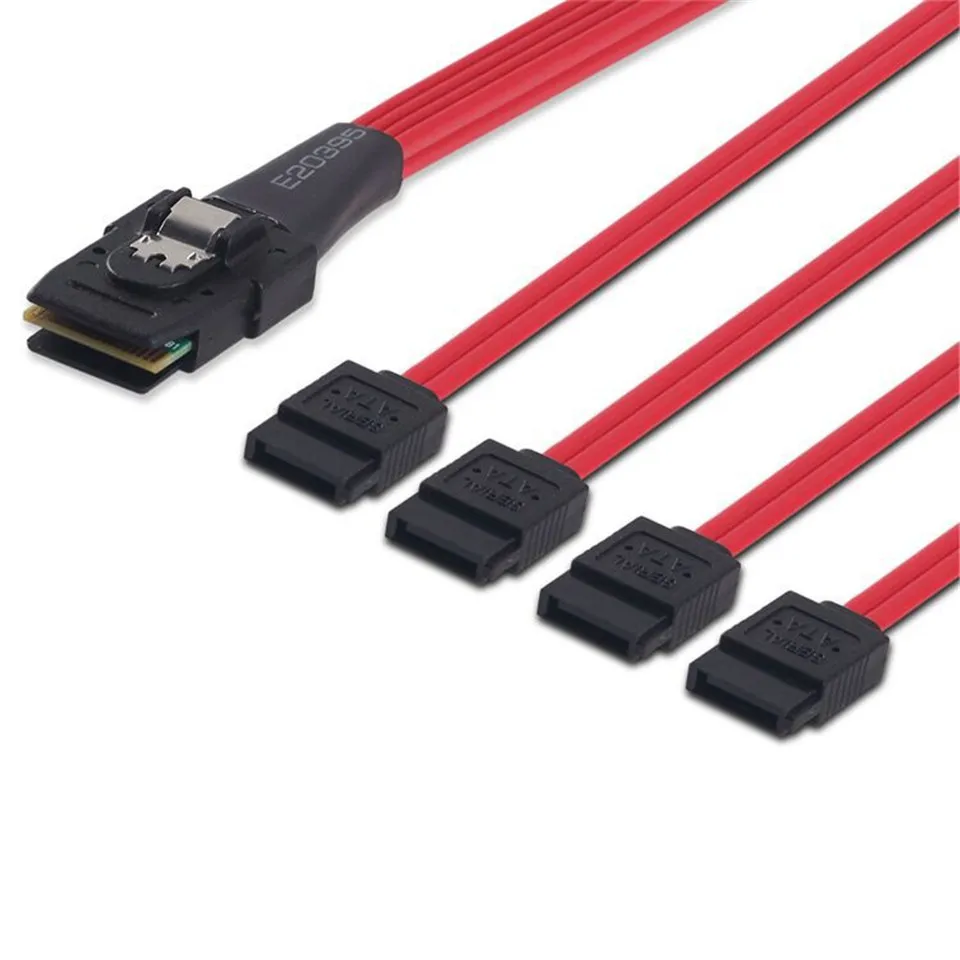 Mini SAS 8087 SFF-8087 to 4 SATA Splitter Cable Forward Breakout 0.5m 1m