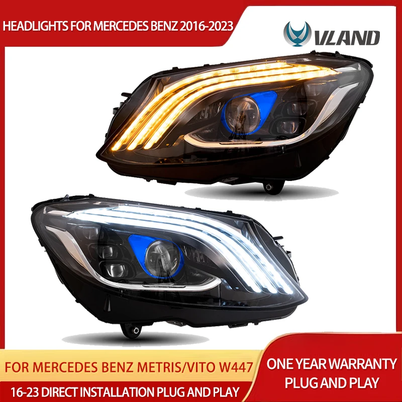 

15-21 C-Class 4th Gen (W205) Vland LED Matrix Headlight Black, High-Performance Upgrade