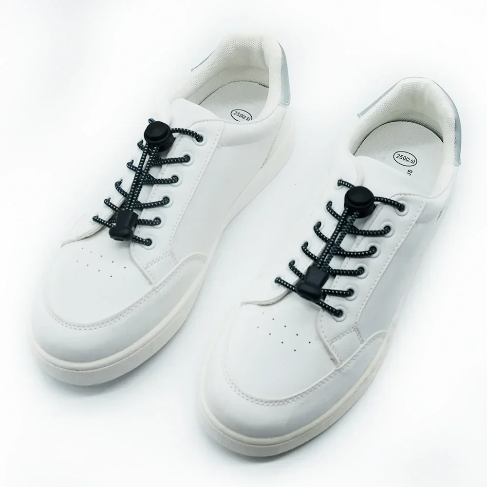 Child Adult Shoes Laces Without Tying Stretching Locks Round Elastic Shoelaces Quick Release Adjustable Shoes Buckle Accessories image 2