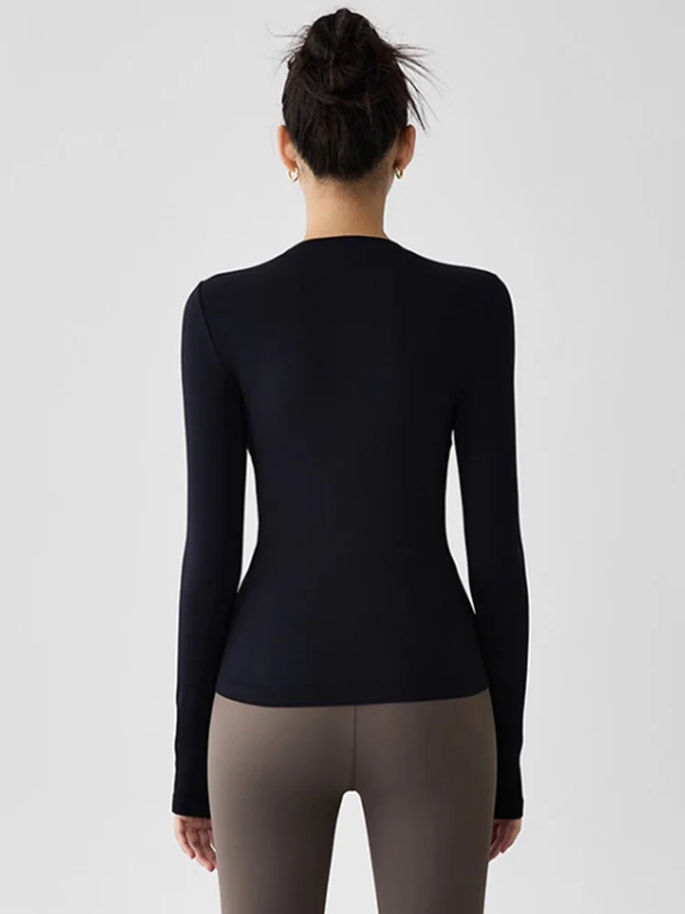 Dames Spor Long Sve Running Top Qui Dry Tight Fit Yoga Suit High Elastici Gym T-irt Stand Edition Sweat ng