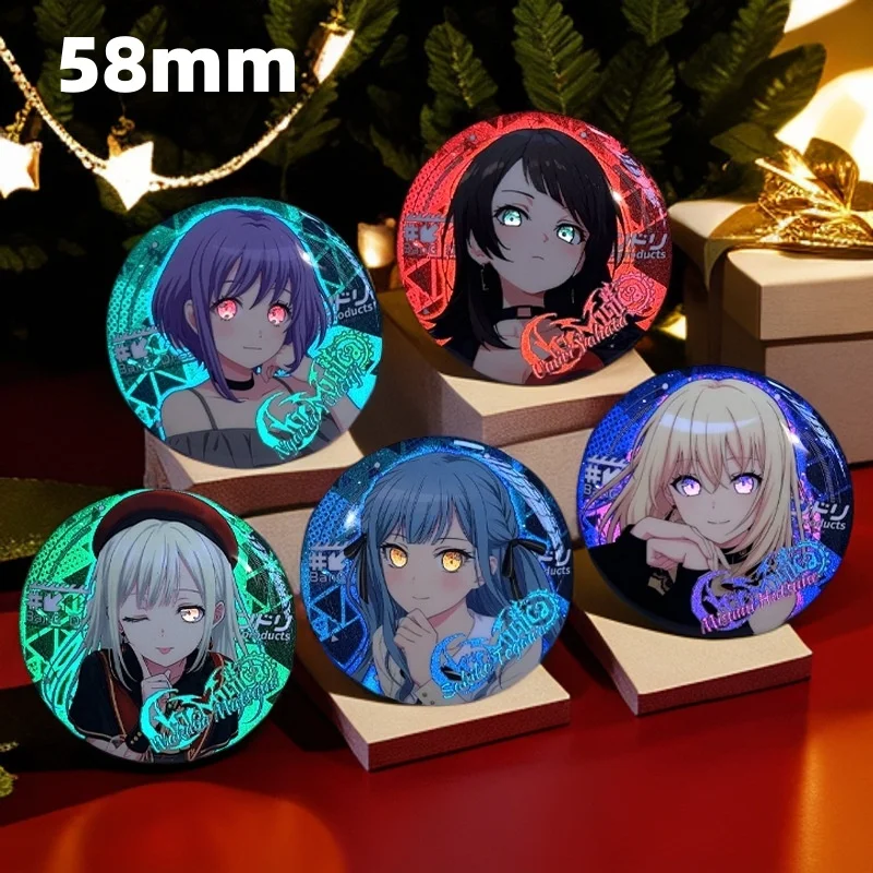 

Светоотражающий значок AVE MUJICA с двойной вспышкой, двумерный анимационный периферийный значок из жести, кулон, подарочные аксессуары