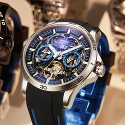 Tourbillon Skeleton Mechanical Watches Men Automatic Waterproof Skeleton Luxury Business Top Brand Wrist reloj hombre