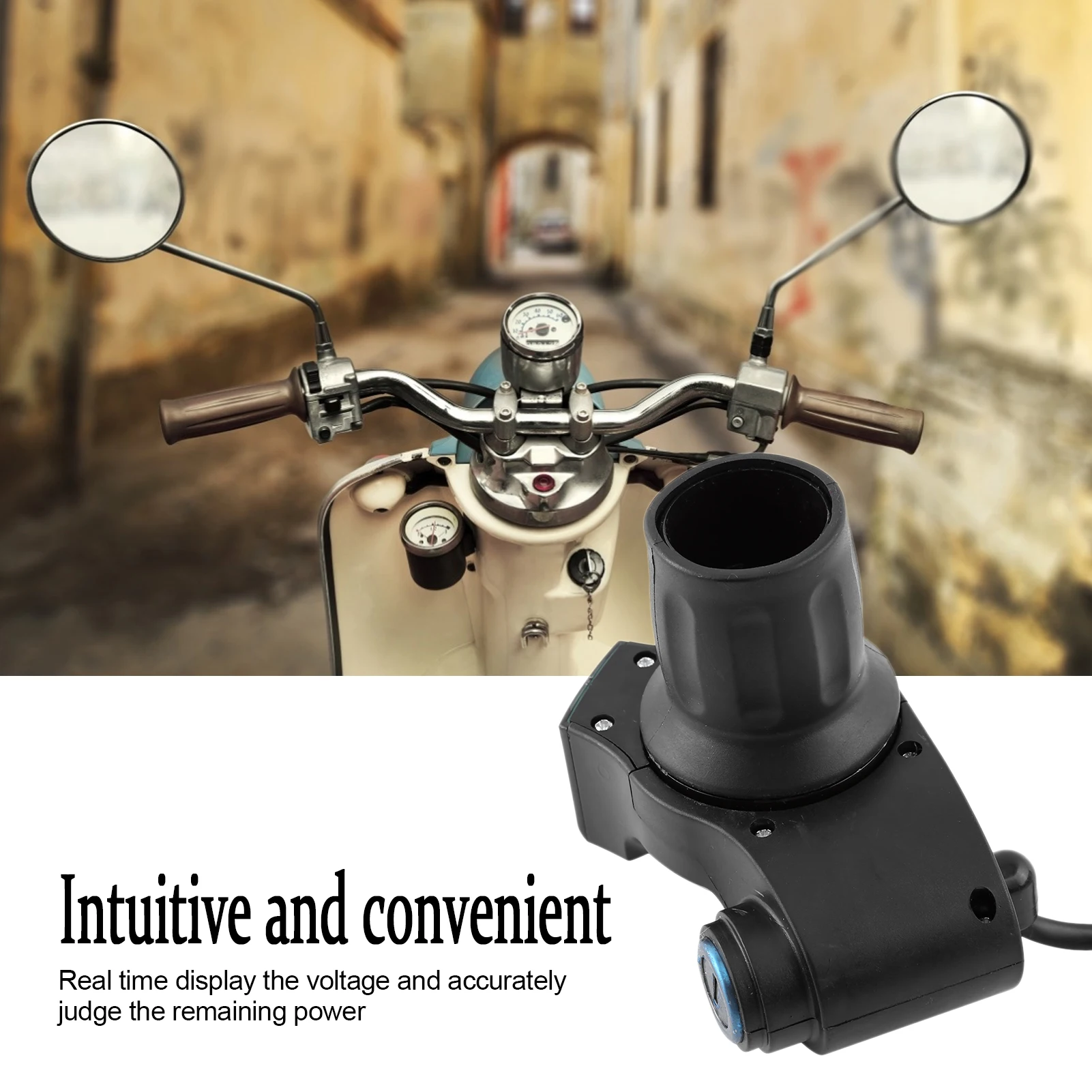 New Display Indicator & lock 12V-99V Electric Bike Scooter Half Wrist Throttle Grip Handle LED Display Key Knock half  throttle