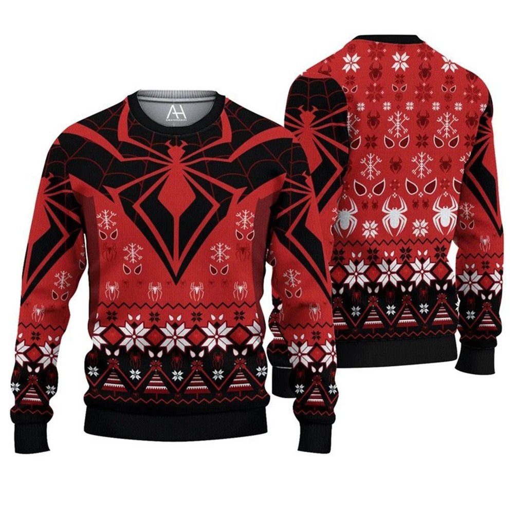 Spider Punk New Year Christmas Gift Ugly Sweater Hot Selling Autumn and Winter Oversized Pullover Men's Christmas 2024 Women Top