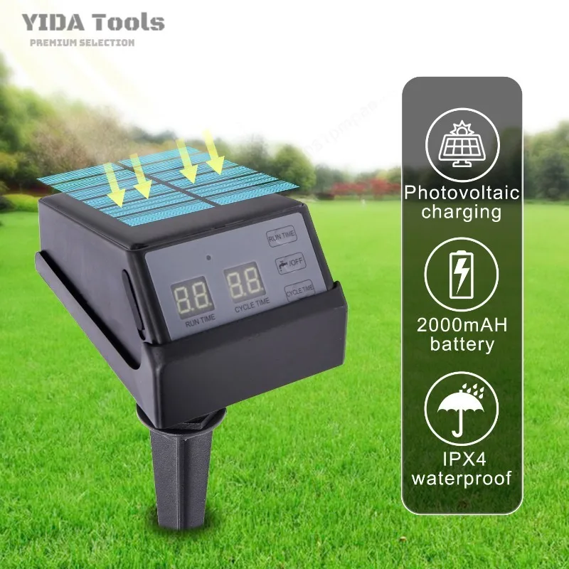 YIDA Ground Stake Solar Drip Irrigation System, Automatic Timer Watering Device for Garden, Balcony, Potted Plants