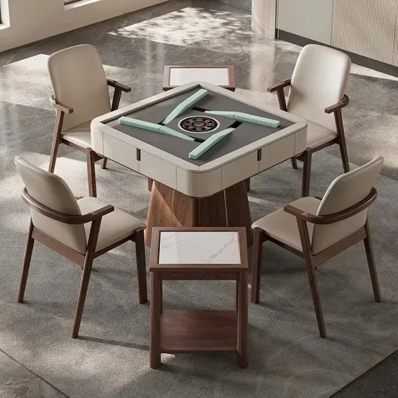 AntNoveltyMid-century Modern Solid Wood Automatic Mahjong Table Retro Dining Table 2-in-1 Silent Luxury Mahjong Machine for Home
