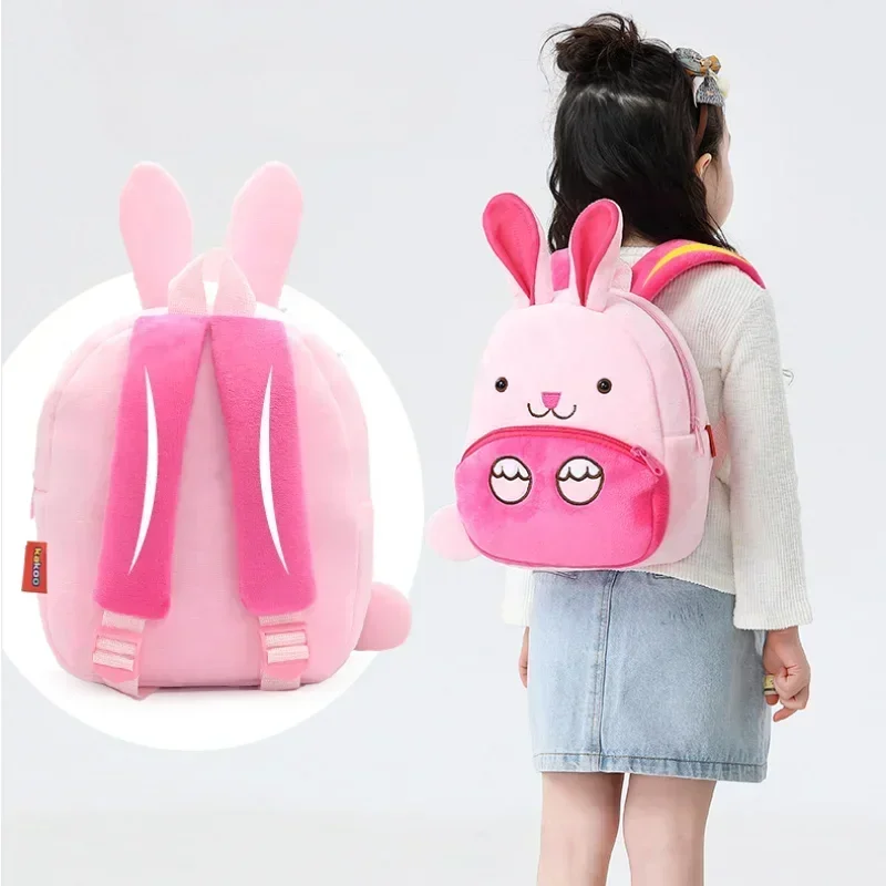 2-4Y Cute Cartoon Backpack for Kids Plush Reduce Burden Backpack Korean Kindergarten Animal Children Schoolbag Baby Accessories