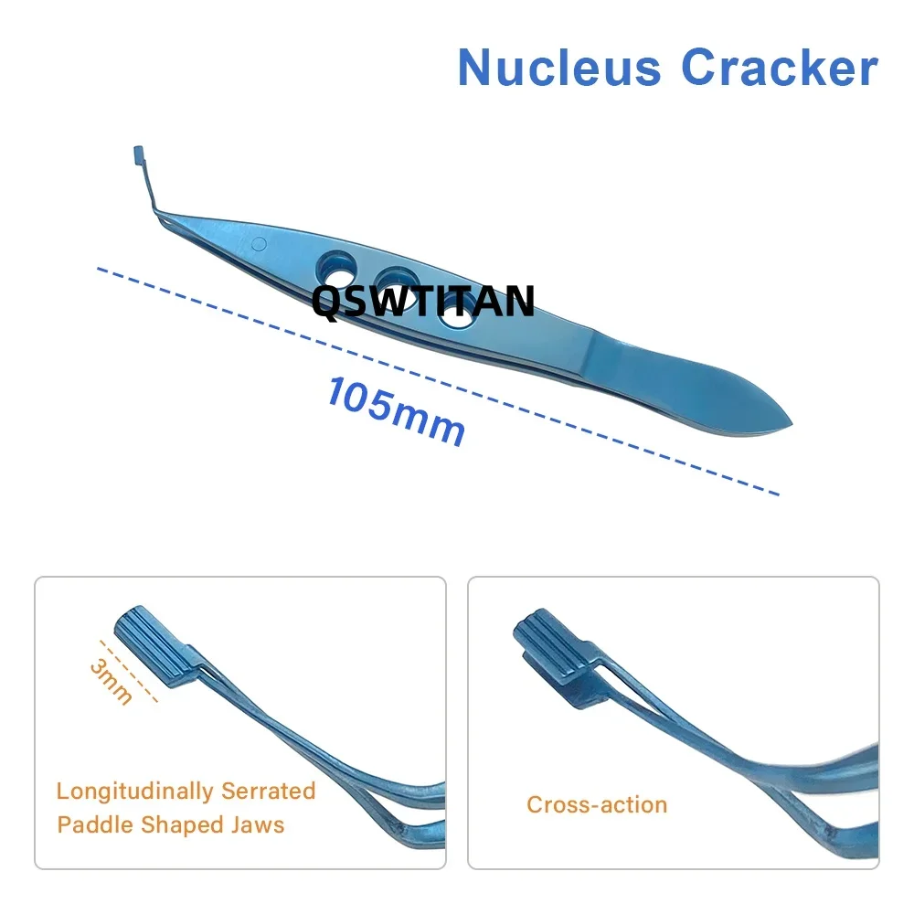 Ophthalmic Nuclues Forceps Nucleus Cracker Forceps Sharp Head Titanium Micro Cracker Tweezers Ophthalmic Instrument