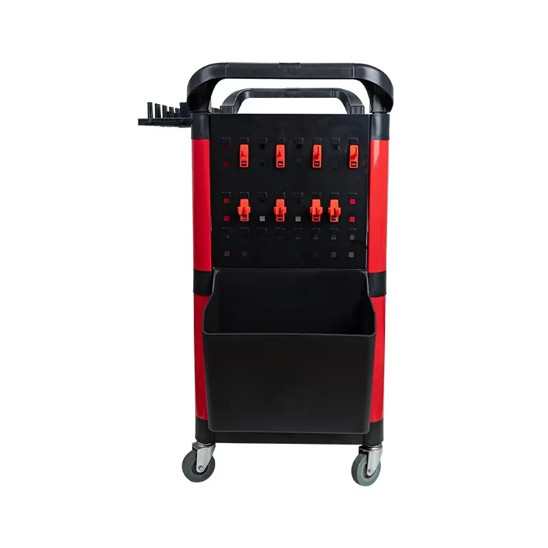 High quality multifunctional practical car wash tool storage practical 3 layer detail trolley with bucket