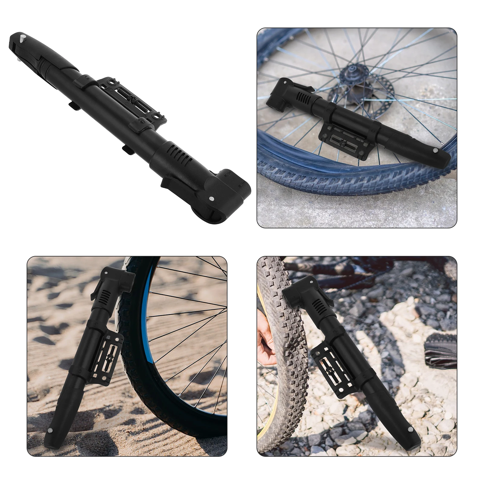 

1pc High Pressure Portable Bike Metal Frame Inflator For Mountain Road Bicycles Scooters Fast Efficient Inflation Lightweight