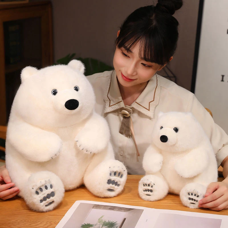 

23-45cm Creative Simulation Cartoon Polar Bear Backpack Plush Toy Soft Stuffed Cute Animal Doll Bag for Girls Kids Birthday Gift