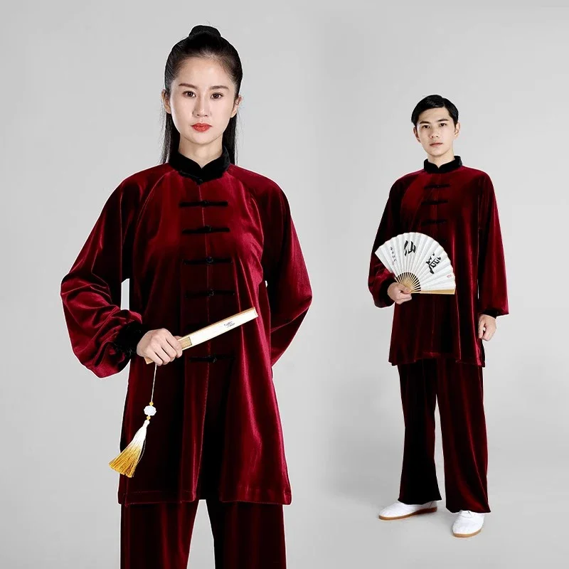 Kun Master Thicken Velvet Taichi Uniform Winter Martial Arts Suit Kung Fu Clothes Taiji Unisex