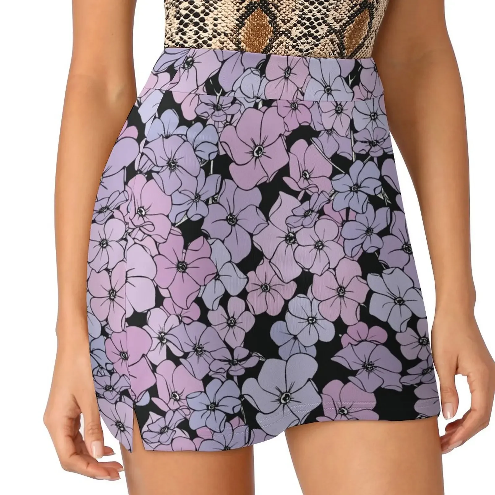 

Flowers pink-purple small Mini Skirt micro mini skirt extreme Female skirt womens clothing women's golf wear summer