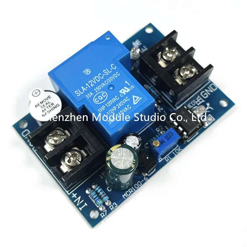 DC 12V 24V Lead-Acid Lithium Battery Discharge Controller Low Voltage Over-Discharge Protection Board with Alarmer 5-20S Delay