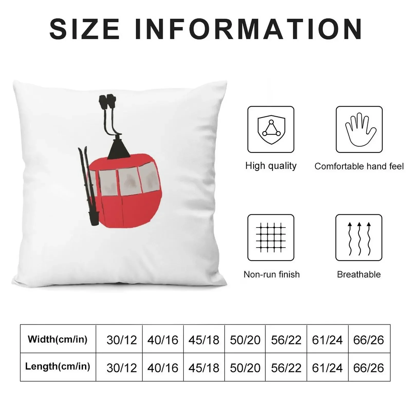 Red Ski Lift Gondola Throw Pillow Pillow Cases covers for pillows Decorative Cushion pillow