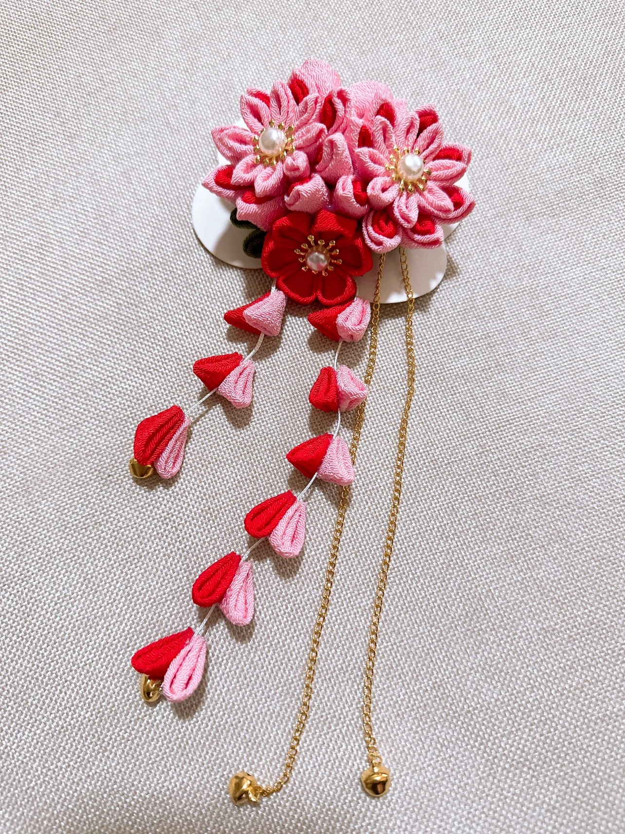 Japanese Sle Fine Work Tassel  Hair Clip Traditional Kimono Photohoot Hair Accory Handmade Cloth Headwear Floral Pin