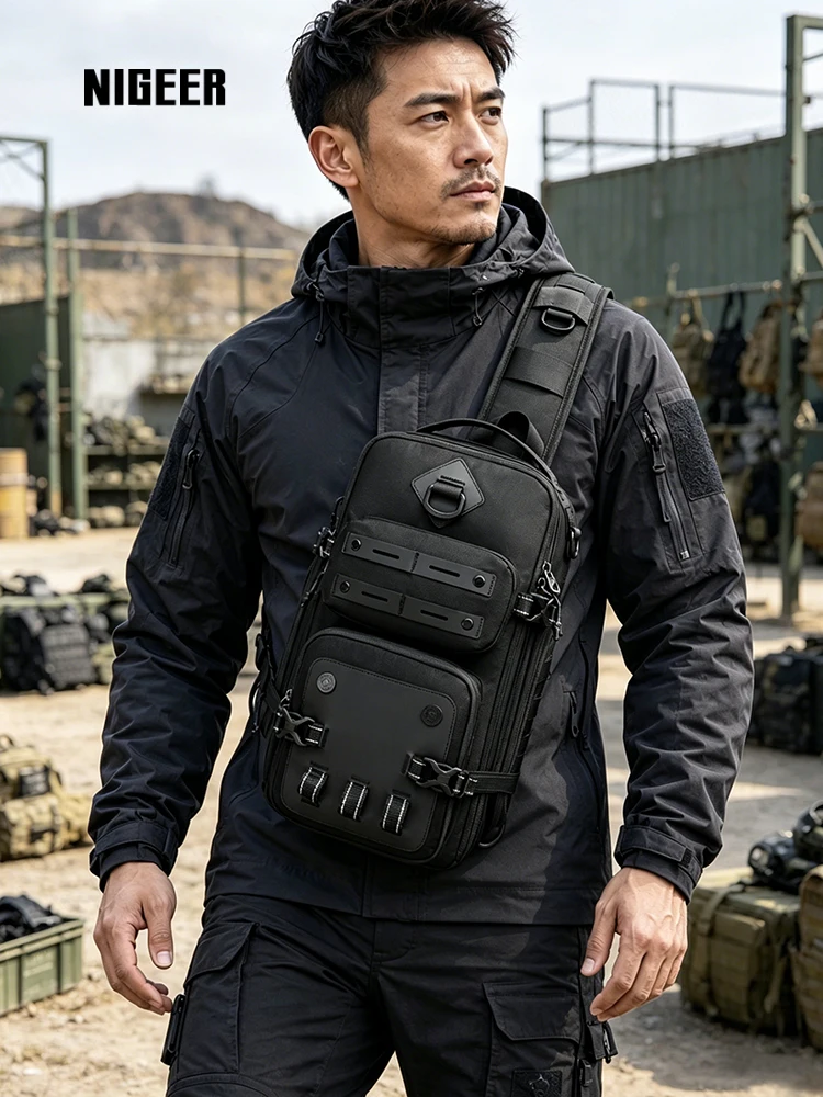 Bolsa tática masculina para atividades ao ar livre, mochila multifuncional estilo militar, à prova d'água, bolsa crossbody es...