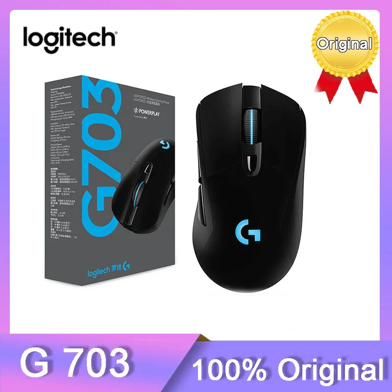 Logitech G703 Gaming Mouse Mechanical RGB 25K Hero 25600DPI Wired And Wireless Dual Charging Support Powerplay