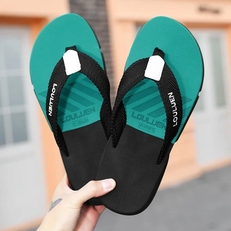 2024 High Quality Summer Beach Flip Flops Brand Fashion Men Flip Flops Men Casual Breathable Thicken Beach Men Slippers Outdoor