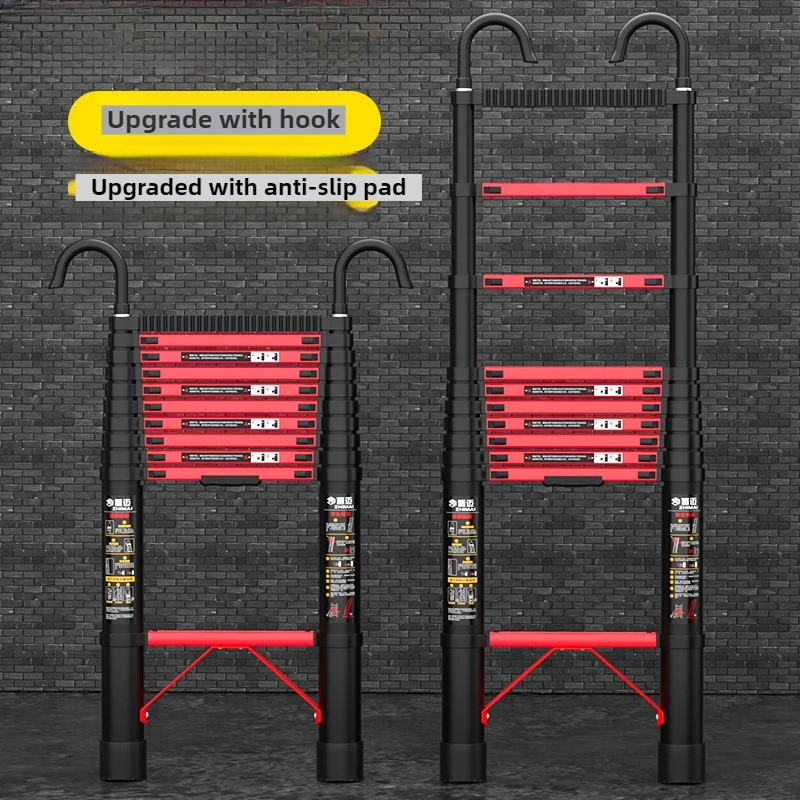 Stainless Steel Folding Telescopic Ladder Lifting Engineering Ladder Aluminum Alloy Portable Multi-functional Straight Ladder