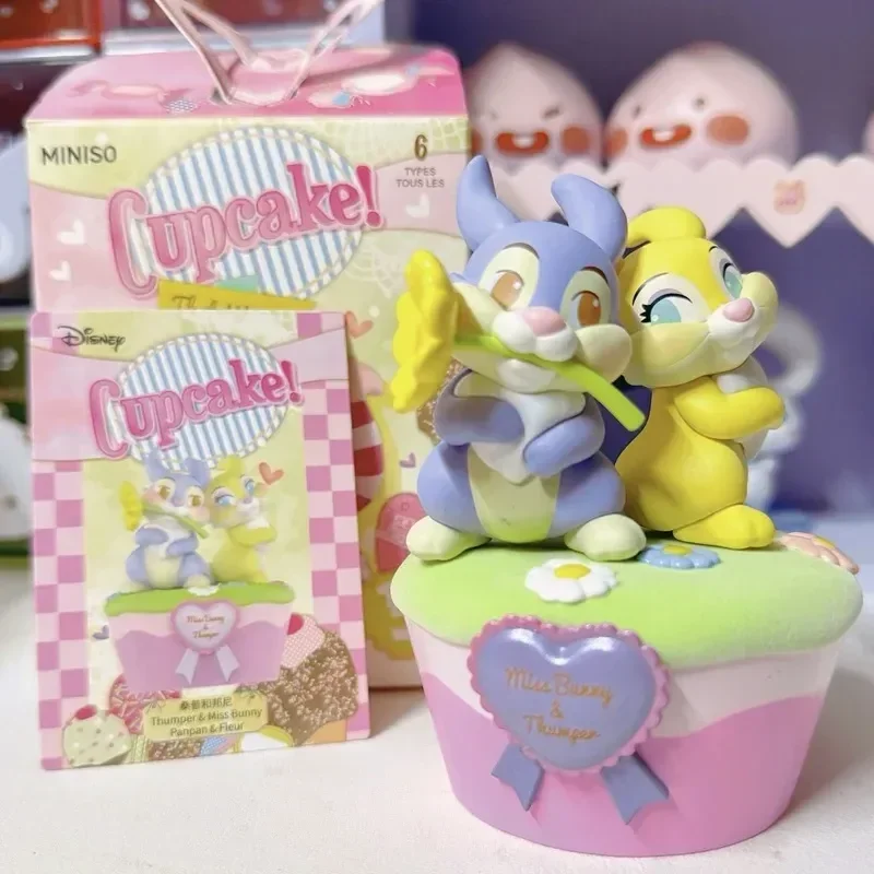 Hot Sale In Stock Miniso Disney Cupcake Series Doll Toy Figure Cute Anime Dumbo Lucifer Mary Cat Ornament Desktop Toy Xmas Gifts