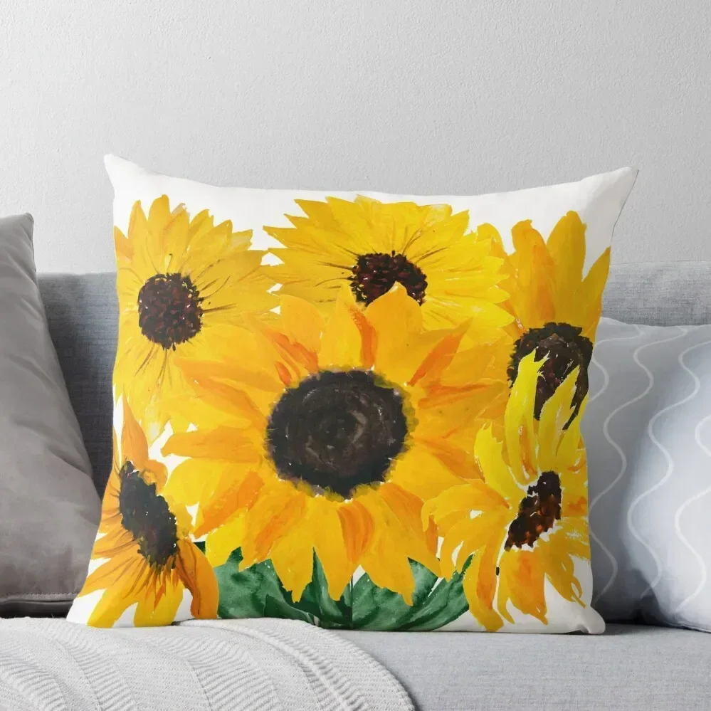 

Painted sunflower bouquet Throw Pillow Decorative Sofa Cushions Christmas Pillows Pillow Cases pillow