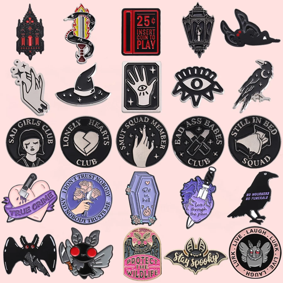 Murciélago vampiro, Mothman para Mochilas Punk, Esmalte Broches para Maleta, insignias Accesorios, Presente de Halloween