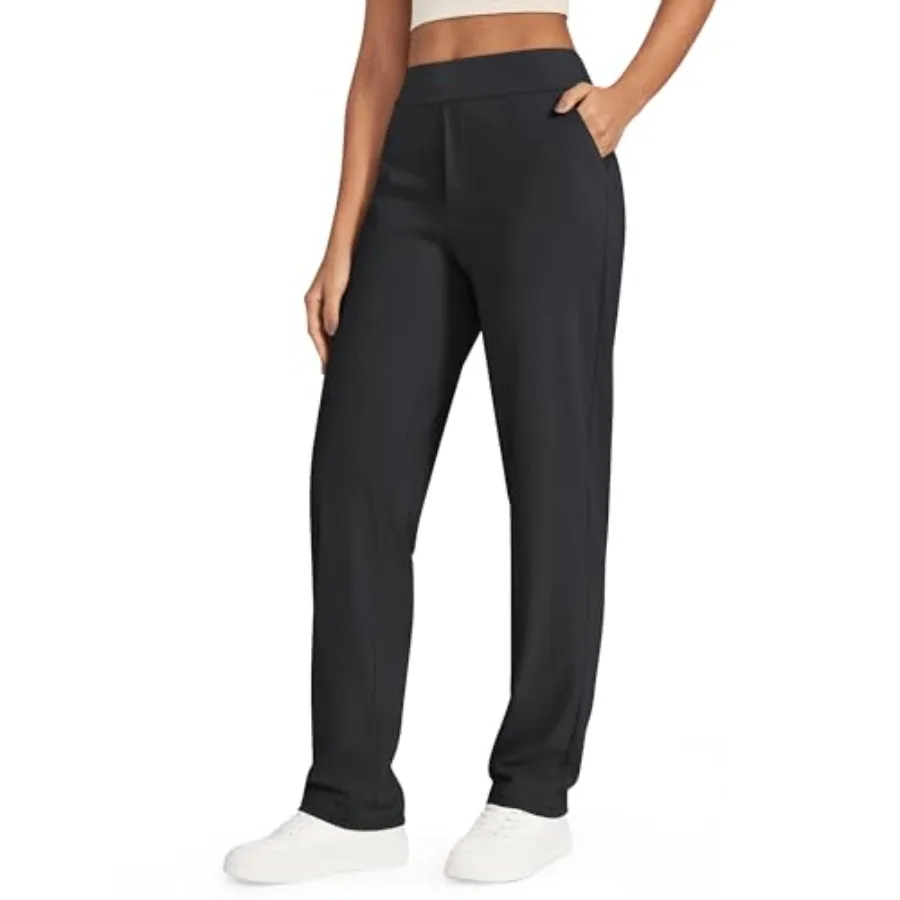 G4Free ShiftReady Yoga Pants Women High Waist Dress Work Pants with Pockets Straight Leg Business Casual Trousers 28"/30"/32