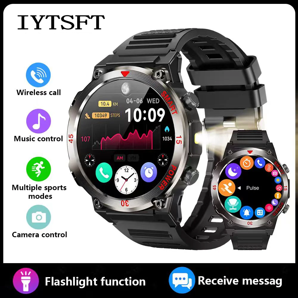 

IYTSFT Sports Smartwatch Health Monitoring Voice Assistant Bluetooth Calling Fitness Manager Holiday Gift Remote Notifier