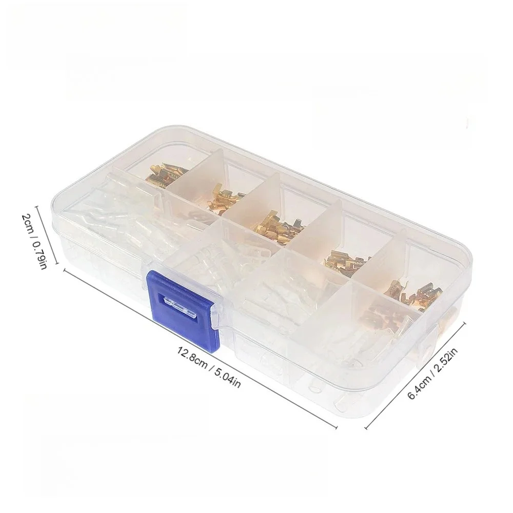 Cold Pressed Spring Plug Terminal Connector Insulated Male and Female Wiring Terminal Set 2.8/4.8/6.3MM Gold 120PCS