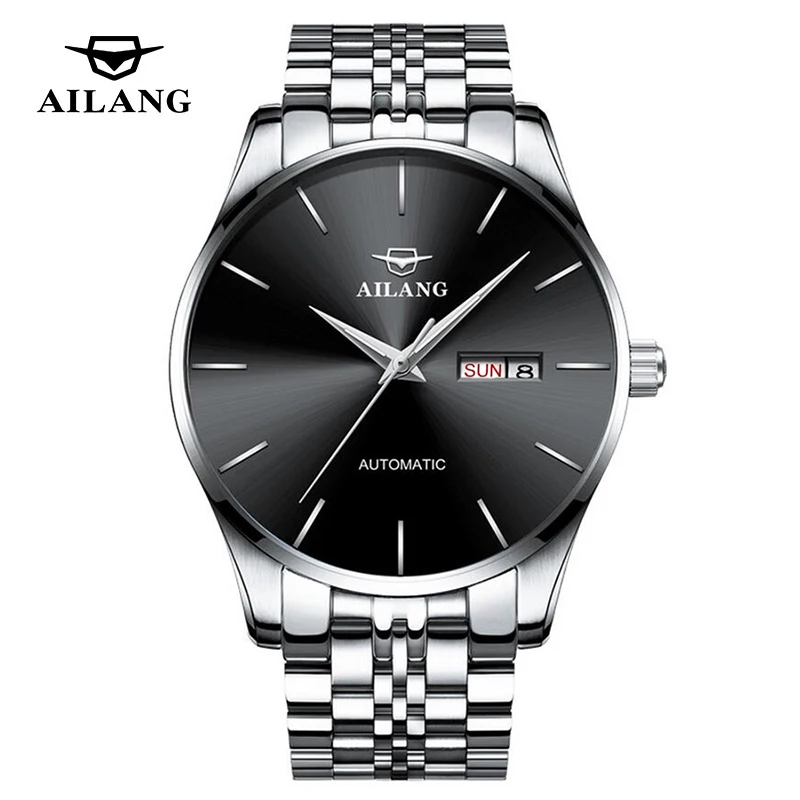 AILANG Business Watch Men Week Date Automatic Mechanical Watces Fashion Military Watches Men Stainless Steel Waterproof Clock