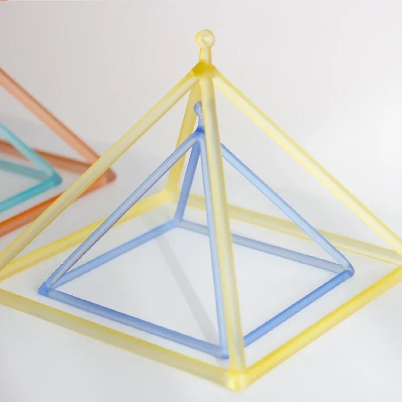 Colorful Crystal Singing Pyramid Instrument Spiritual Sound Healing Yoga Meditation Chakras Crystals Bowl Percussion Instruments