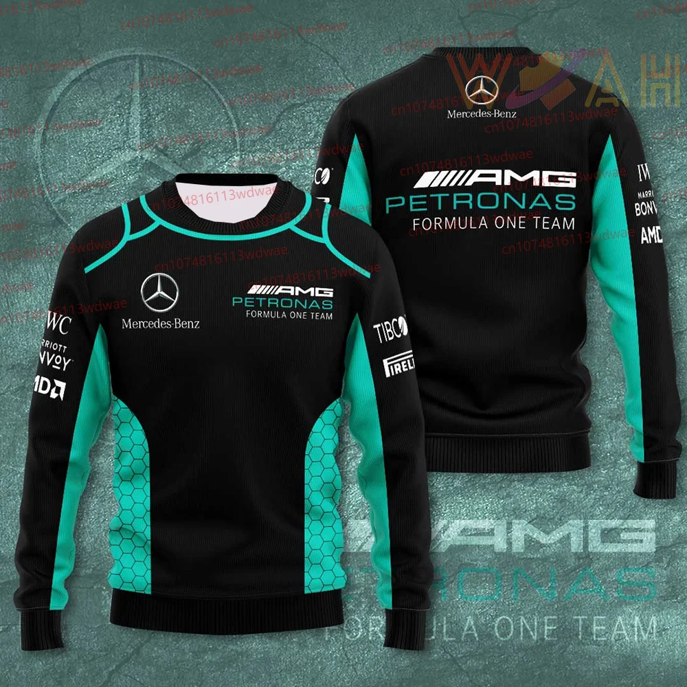 

Long Sleeve Sweaters 3D Crew Neck Sweater Formula 1 Team Hoodie.Mercedes-Benz-AMG.Hoodie Petronas Racing Sweater Motorcycle Tees