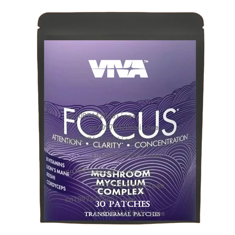 

30 Patches Mushroom Complex Transdermal Patches for Memory, Energy, Immune Support, Lions Mane, Cordyceps, Reishi Chaga,Maitake