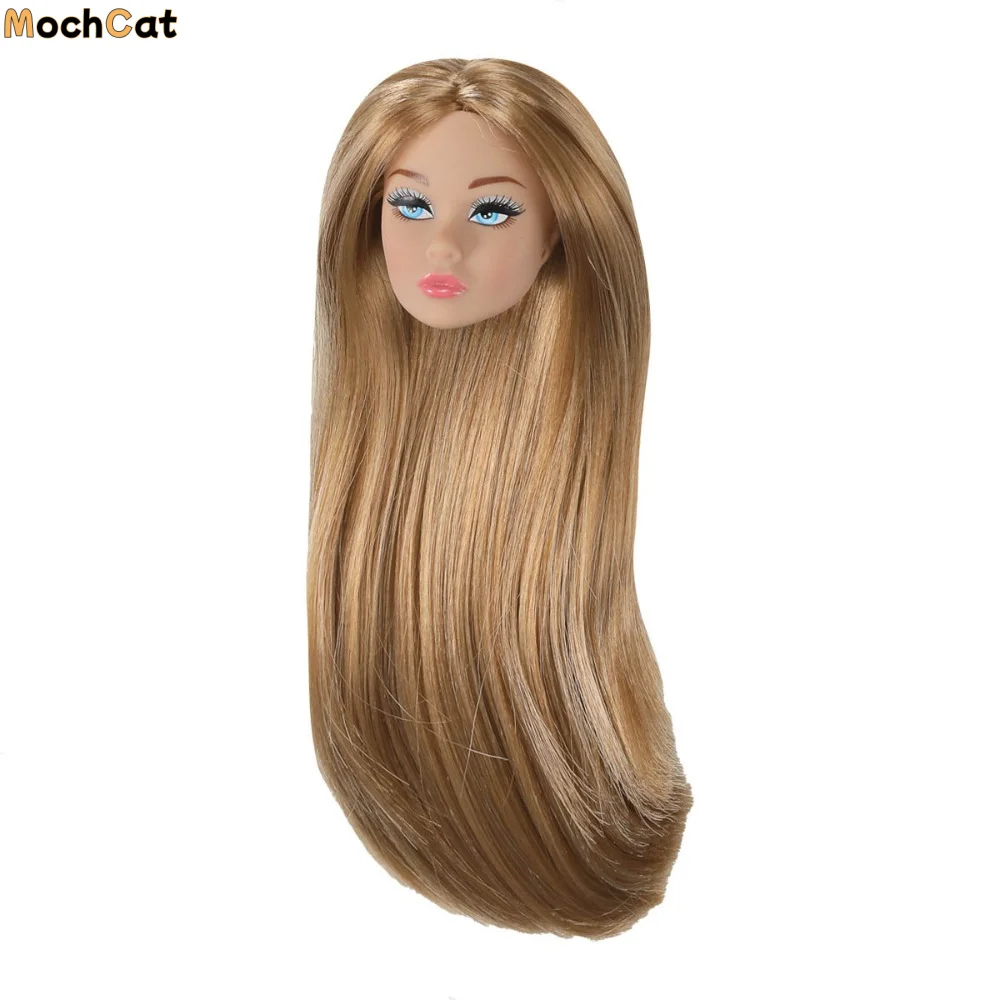 

With Make-up Supermodel Doll Head Curly Hair European 1/6 Doll Head White/normal/chocolate Dark Skin 30cm Dolls Head DIY Toys