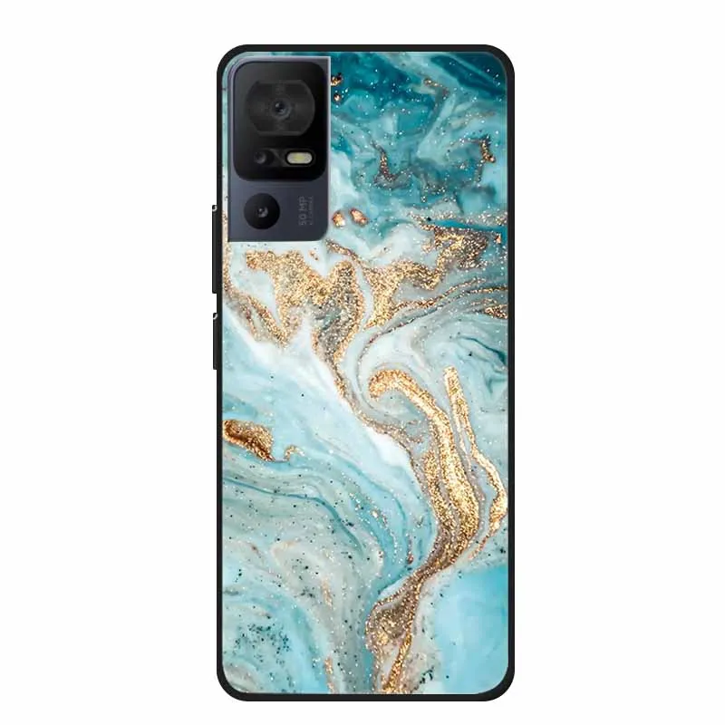 Case For TCL 40 SE Marble TPU Soft Silicone Back Cover For TCL40 SE 40SE Cases Cute Protective Mica Painted Colorful Bumper Capa