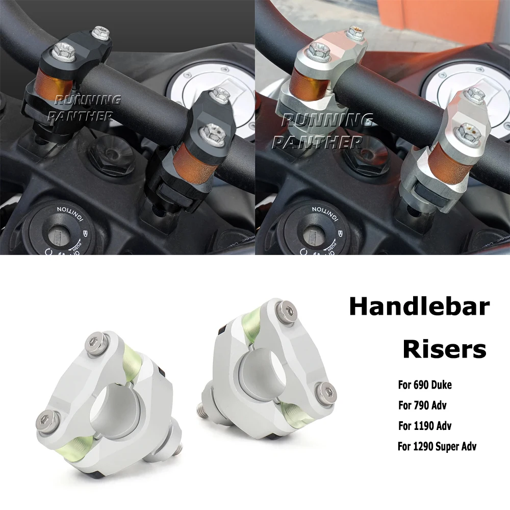 

28mm Handlebar Risers Mounting Bar Adjustable Cushioning and Shock Absorption For 690 Duke 790 Adv 1190 ADV 1290 Super Adventure