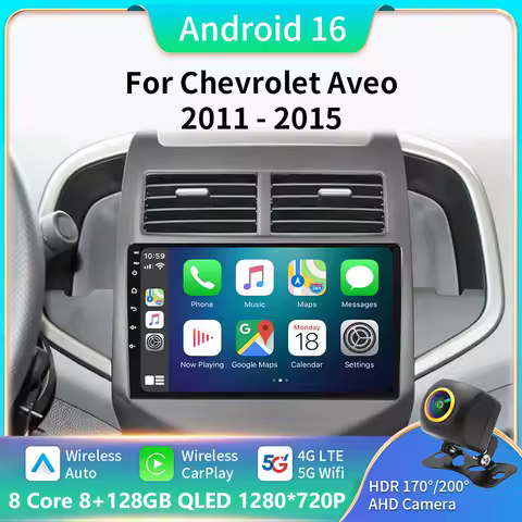 Android 16 Carplay Auto For Chevrolet Aveo 2 Sonic T300 2011 2012 2013 2014 2015 Car Radio GPS Stereo Multimedia Player 2din DSP