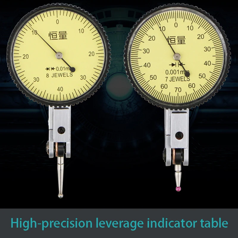 Shockproof Lever Dial Gauge Lever Percentage Gauge Small School Table Indicator Table Small Table High Precision 0.01/0.002mm