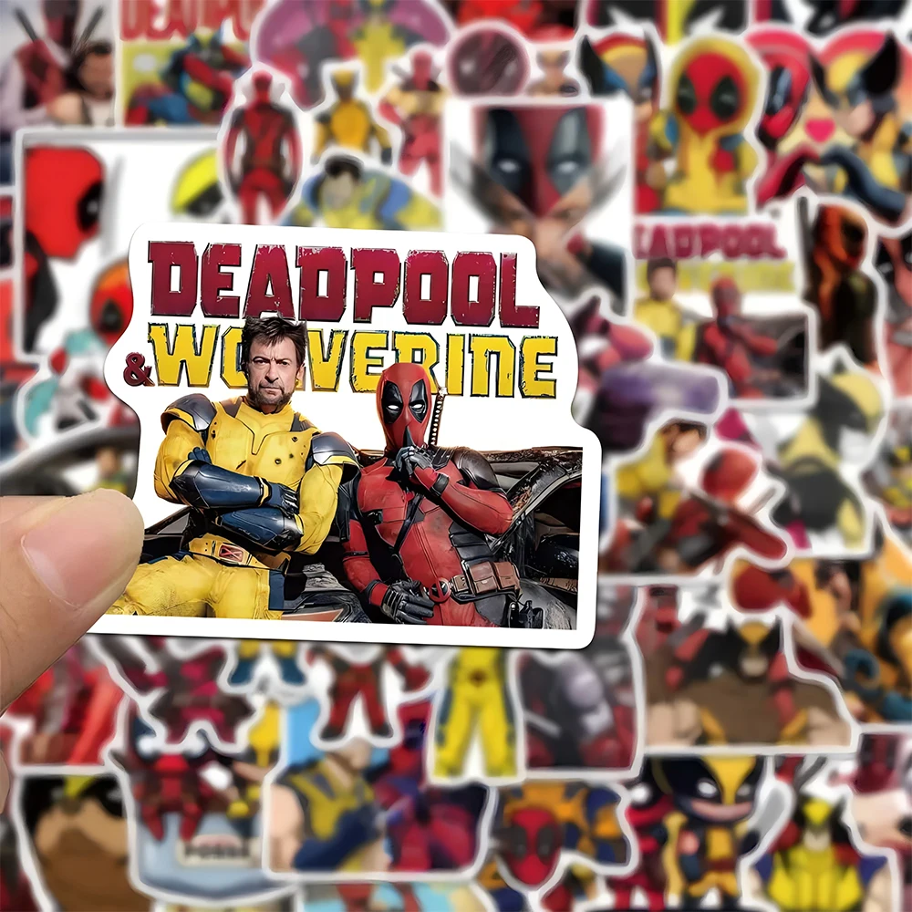 50PCS Deadpool 3 Wolverine Stickers Cool Marvel Movie Decals Waterproof Graffiti Toys For Kids DIY Motorcycle Phone Laptop