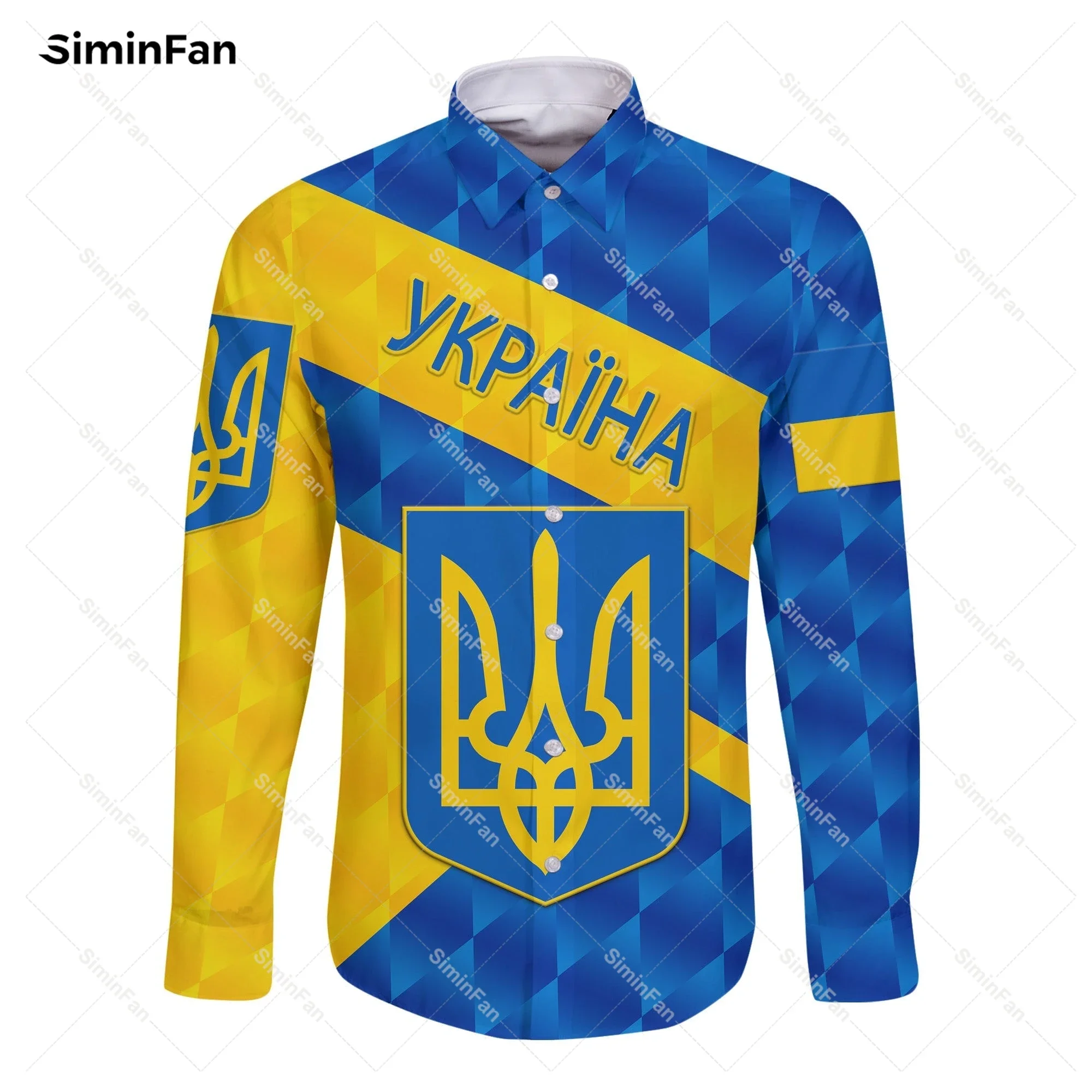 Ukraine Ukrainian Pattern 3D All Over Printed Mens Long Sleeve Shirts Male Female Blouses Unisex Clothes Cuban Collar Top