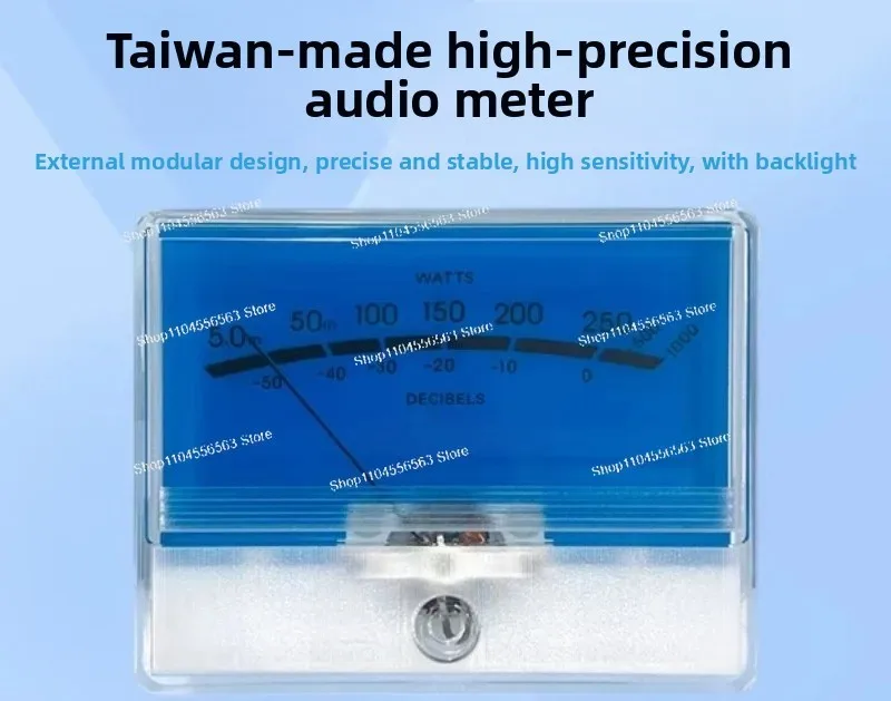 TN-90 Type Blue Backlight VU Level Meter, Analog Audio DB Indicator for Tube Amp & Hi-Fi Stereo, Audiophile Grade Panel Gauge