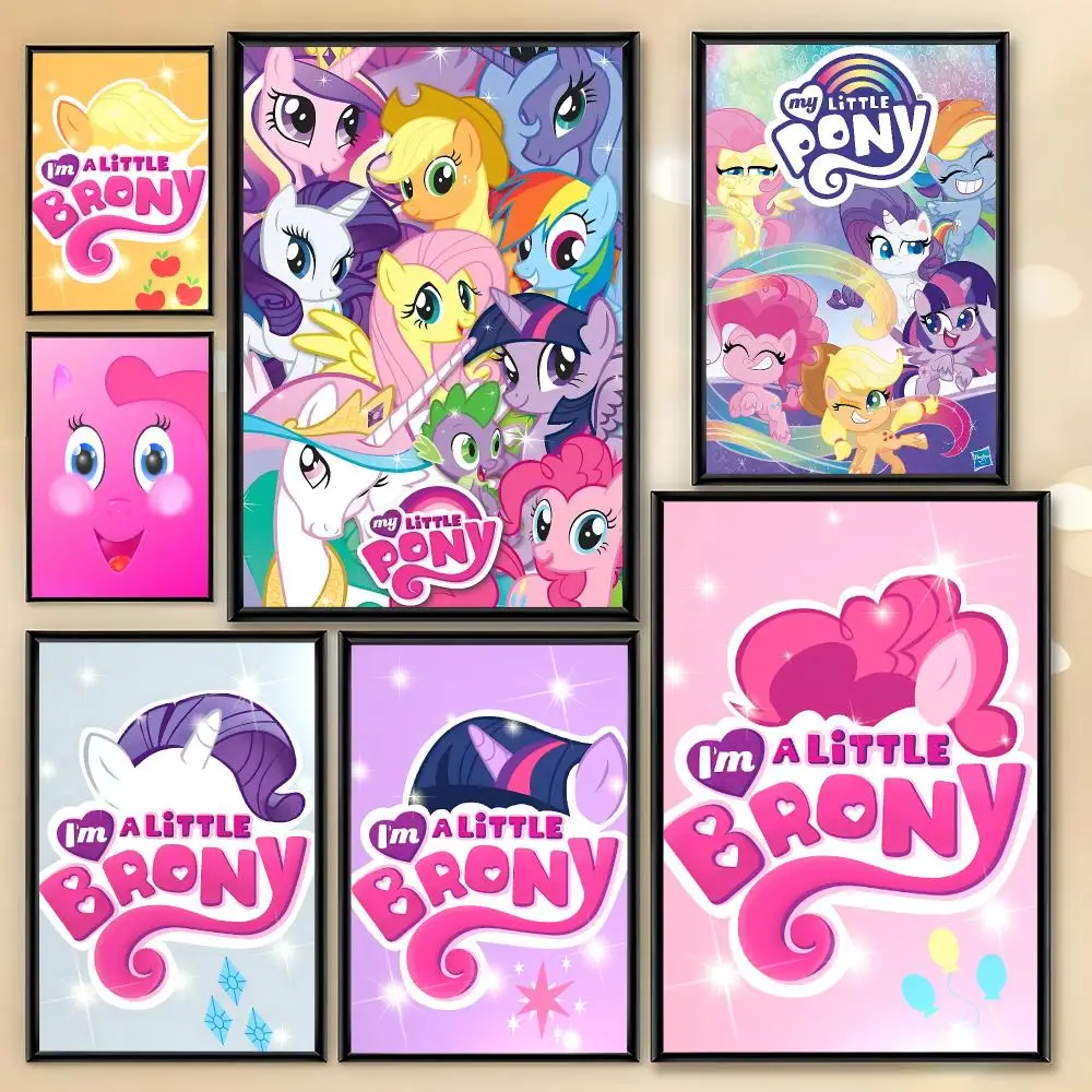 My Cartoon P-Pony L-Little Poster HD Art Sticky Wall Room Decor Home Waterproof Home Living Bar Aesthetic Decoration
