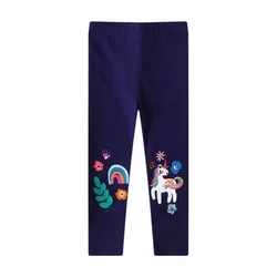 Jumping Meters Baby Girls Leggings Pants Unicorn Embroidery Hot Selling Toddler Kids Clothing Skinny Full Length Toddler Pants